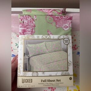 Target Wicked Katie Kime Full Sheet Set in Green and Pink
